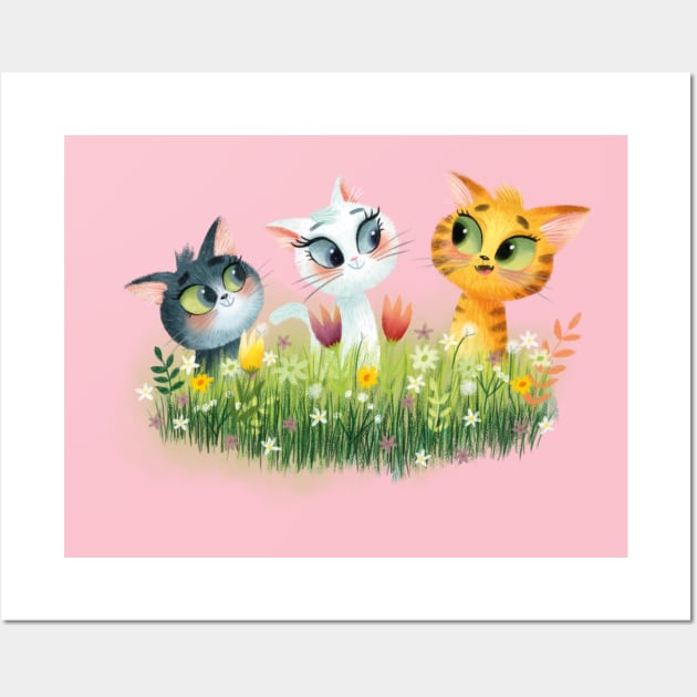 Meadow Cats Wall Art by Geeksarecool